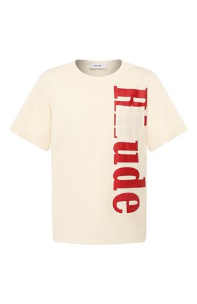 Мужская хлопковая футболка RHUDE белого цвета по цене 18050 руб., арт. RHU06PS20001 | Фото 1 Мужская хлопковая футболка RHUDE белого цвета, арт. RHU06PS20001 | Фото 1