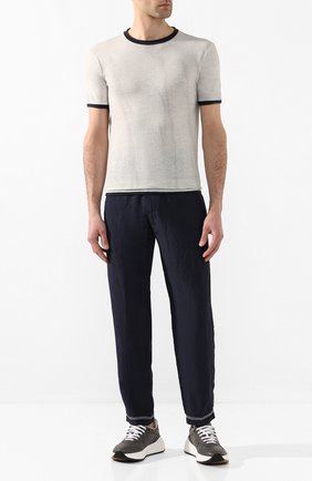 Мужская футболка из смеси хлопка и льна GIORGIO ARMANI светло-серого цвета по цене 34950 руб., арт. 3HST58/SJZQZ | Фото 2 Мужская футболка из смеси хлопка и льна GIORGIO ARMANI светло-серого цвета, арт. 3HST58/SJZQZ | Фото 2