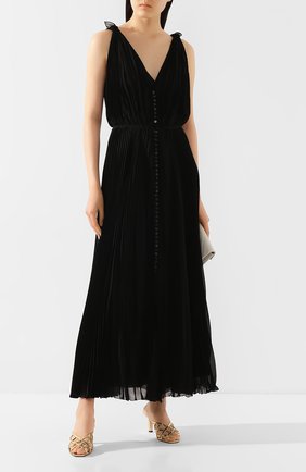 Женское платье-макси CHLOÉ черного цвета по цене 448000 руб., арт. CHC20UR055021 | Фото 2 Женское платье-макси CHLOÉ черного цвета, арт. CHC20UR055021 | Фото 2 (Материал внешний: Синтетический материал; Рукава: Без рукавов; Случай: Коктейльный; Длина Ж (юбки, платья, шорты): Макси; Женское Кросс-КТ: Платье-одежда)