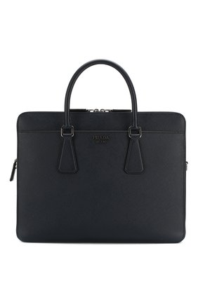 Мужской кожаный портфель PRADA синего цвета по цене 200000 руб., арт. 2VE366-2FAD-F0216-OOX | Фото 1 Мужской кожаный портфель PRADA синего цвета, арт. 2VE366-2FAD-F0216-OOX | Фото 1