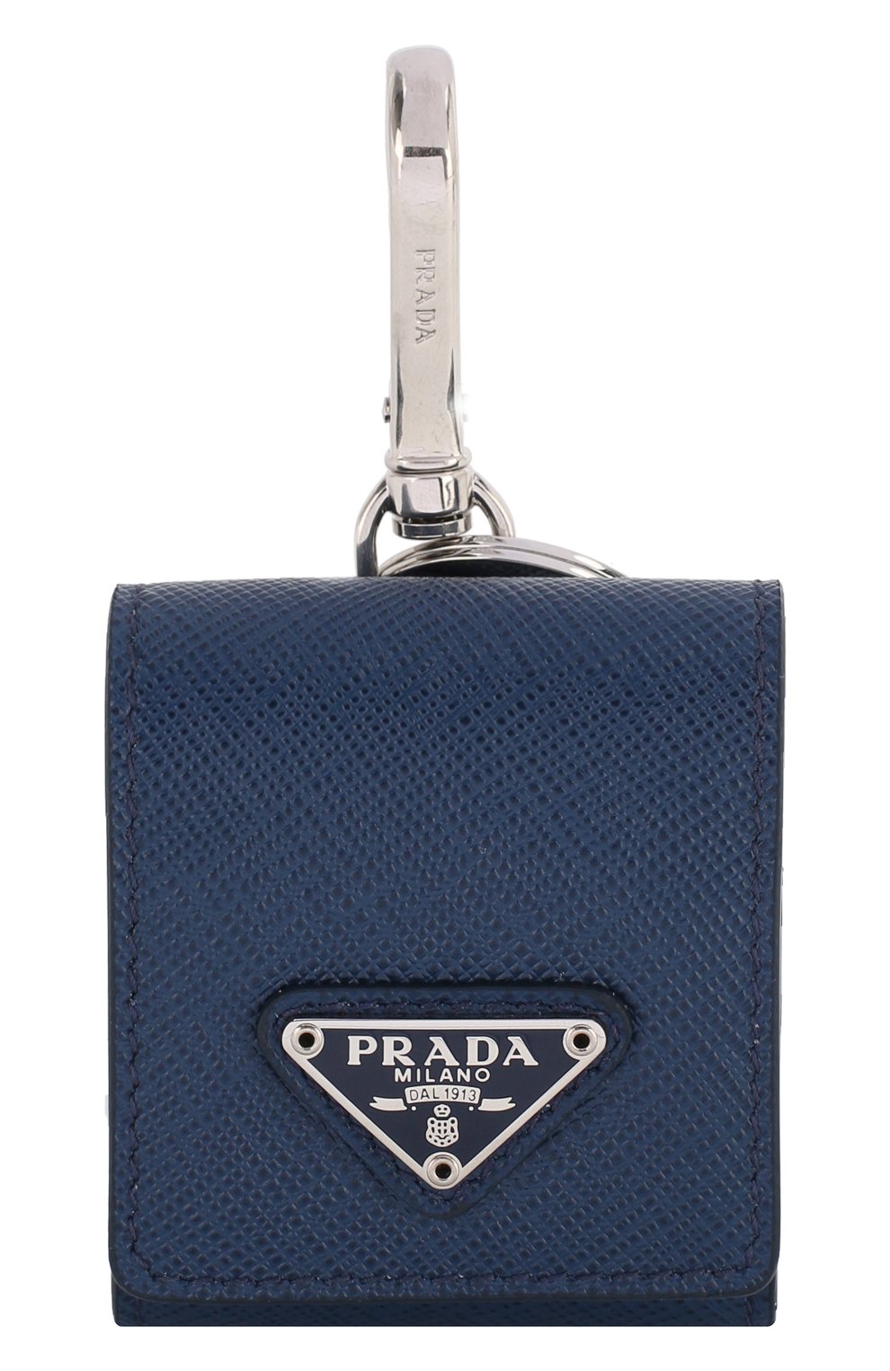 Кожаный чехол для airpods PRADA синего цвета, арт. 2TT106-2AHF-F0016 | Фото 1 (Материал: Натуральная кожа; Женское Кросс-КТ: Кожа AirPods)