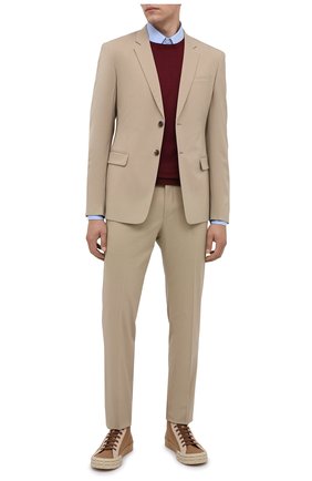 Мужские текстильные кеды PRADA бежевого цвета по цене 51000 руб., арт. 2TG158-89C-F0ZYR | Фото 2 Мужские текстильные кеды PRADA бежевого цвета, арт. 2TG158-89C-F0ZYR | Фото 2