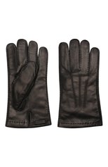Мужские кожаные перчатки PRADA черного цвета, арт. 2GG005-38-F0002 | Фото 2 (Материал: Натуральная кожа; Мужское Кросс-КТ: Кожа и замша)