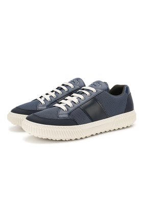 Мужские комбинированные кеды PRADA синего цвета по цене 46500 руб., арт. 4E3506-2OFB-F0216 | Фото 1 Мужские комбинированные кеды PRADA синего цвета, арт. 4E3506-2OFB-F0216 | Фото 1