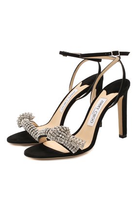 Женские замшевые босоножки thyra 100 JIMMY CHOO черного цвета по цене 103900 руб., арт. THYRA 100/YCK | Фото 1 Женские замшевые босоножки thyra 100 JIMMY CHOO черного цвета, арт. THYRA 100/YCK | Фото 1