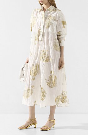 Женские кожаные босоножки PROENZA SCHOULER золотого цвета по цене 42100 руб., арт. PS34231A/11320 | Фото 2 Женские кожаные босоножки PROENZA SCHOULER золотого цвета, арт. PS34231A/11320 | Фото 2