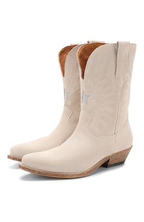 Женские замшевые сапоги wish star GOLDEN GOOSE DELUXE BRAND бежевого цвета по цене 54700 руб., арт. G36WS781.B8 | Фото 1 Женские замшевые сапоги wish star GOLDEN GOOSE DELUXE BRAND бежевого цвета, арт. G36WS781.B8 | Фото 1