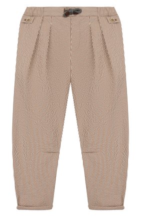 Детские хлопковые брюки BRUNELLO CUCINELLI бежевого цвета по цене 23950 руб., арт. BD487P101B | Фото 1 Детские хлопковые брюки BRUNELLO CUCINELLI бежевого цвета, арт. BD487P101B | Фото 1