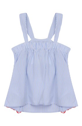 Детский хлопковый топ STELLA JEAN KIDS голубого цвета по цене 8375 руб., арт. 20E/J/JF/CA40/0323/8A-14A | Фото 2 Детский хлопковый топ STELLA JEAN KIDS голубого цвета, арт. 20E/J/JF/CA40/0323/8A-14A | Фото 2
