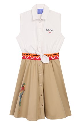 Детское хлопковое платье STELLA JEAN KIDS бежевого цвета по цене 15550 руб., арт. 20E/J/JF/AB40/1141/8A-14A | Фото 1 Детское хлопковое платье STELLA JEAN KIDS бежевого цвета, арт. 20E/J/JF/AB40/1141/8A-14A | Фото 1
