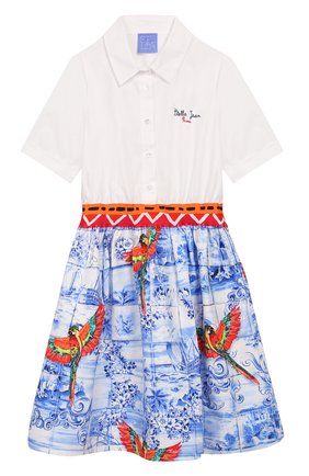 Детское хлопковое платье STELLA JEAN KIDS голубого цвета по цене 11950 руб., арт. 20E/J/JF/AB26/0348/4A-6A | Фото 1 Детское хлопковое платье STELLA JEAN KIDS голубого цвета, арт. 20E/J/JF/AB26/0348/4A-6A | Фото 1