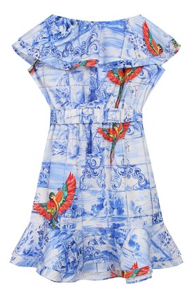 Детское хлопковое платье STELLA JEAN KIDS голубого цвета по цене 14900 руб., арт. 20E/J/JF/AB23/0348/8A-14A | Фото 2 Детское хлопковое платье STELLA JEAN KIDS голубого цвета, арт. 20E/J/JF/AB23/0348/8A-14A | Фото 2