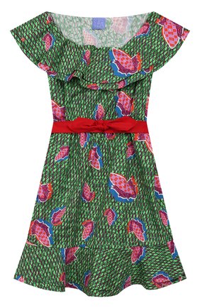 Детское хлопковое платье STELLA JEAN KIDS зеленого цвета по цене 14900 руб., арт. 20E/J/JF/AB23/0347/8A-14A | Фото 1 Детское хлопковое платье STELLA JEAN KIDS зеленого цвета, арт. 20E/J/JF/AB23/0347/8A-14A | Фото 1