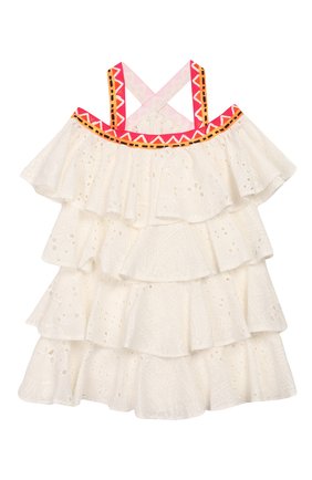 Детское хлопковое платье STELLA JEAN KIDS белого цвета по цене 15650 руб., арт. 20E/J/JF/AB22/3210/8A-14A | Фото 2 Детское хлопковое платье STELLA JEAN KIDS белого цвета, арт. 20E/J/JF/AB22/3210/8A-14A | Фото 2