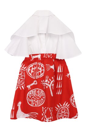 Детское хлопковое платье STELLA JEAN KIDS красного цвета по цене 11950 руб., арт. 20E/J/JF/AB21/0324/8A-14A | Фото 2 Детское хлопковое платье STELLA JEAN KIDS красного цвета, арт. 20E/J/JF/AB21/0324/8A-14A | Фото 2