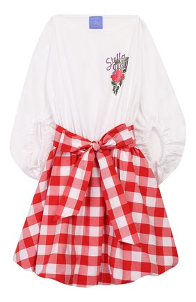 Детское хлопковое платье STELLA JEAN KIDS красного цвета по цене 11950 руб., арт. 20E/J/JF/AB07/0322/8A-14A | Фото 1 Детское хлопковое платье STELLA JEAN KIDS красного цвета, арт. 20E/J/JF/AB07/0322/8A-14A | Фото 1