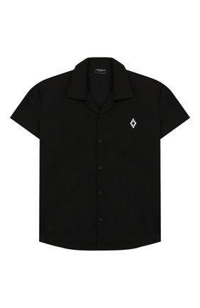 Детская хлопковая рубашка MARCELO BURLON KIDS OF MILAN черного цвета по цене 16350 руб., арт. 20E/B/MB/2095/0317/8-14Y | Фото 1 Детская хлопковая рубашка MARCELO BURLON KIDS OF MILAN черного цвета, арт. 20E/B/MB/2095/0317/8-14Y | Фото 1 (Рукава: Короткие; Материал внешний: Хлопок; Случай: Повседневный; Ростовка одежда: 12 лет | 152 см, 13 - 15 лет | 158 см, 8 лет | 128 см)