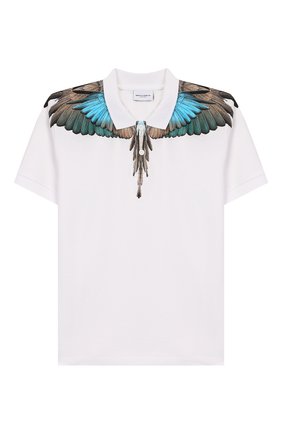 Детское хлопковое поло MARCELO BURLON KIDS OF MILAN белого цвета по цене 11250 руб., арт. 20E/B/MB/1200/0040/8-14Y | Фото 1 Детское хлопковое поло MARCELO BURLON KIDS OF MILAN белого цвета, арт. 20E/B/MB/1200/0040/8-14Y | Фото 1
