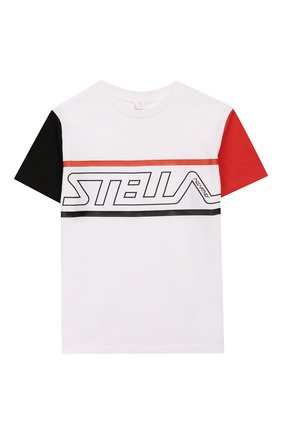 Детская хлопковая футболка STELLA MCCARTNEY белого цвета по цене 3240 руб., арт. 588484/S0J84 | Фото 1 Детская хлопковая футболка STELLA MCCARTNEY белого цвета, арт. 588484/S0J84 | Фото 1
