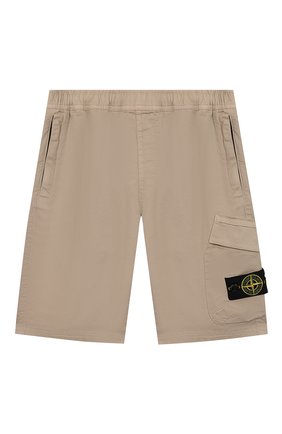 Детские хлопковые шорты STONE ISLAND бежевого цвета по цене 7995 руб., арт. 7216L0412/6-8 | Фото 1 Детские хлопковые шорты STONE ISLAND бежевого цвета, арт. 7216L0412/6-8 | Фото 1