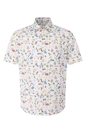 Мужская хлопковая рубашка VAN LAACK разноцветного цвета, арт. LET0N1-S-SFW/171468 | Фото 1 (Длина (для топов): Стандартные; Материал внешний: Хлопок; Рукава: Короткие; Случай: Повседневный; Воротник: Кент; Принт: С принтом)