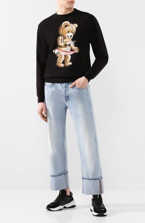 Мужской хлопковый свитшот DOM REBEL черного цвета по цене 16500 руб., арт. SNAP/SWEATSHIRT/H0LES | Фото 2 Мужской хлопковый свитшот DOM REBEL черного цвета, арт. SNAP/SWEATSHIRT/H0LES | Фото 2