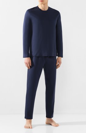 Мужская хлопковая пижама ERMENEGILDO ZEGNA синего цвета по цене 24150 руб., арт. N6H010970 | Фото 1 Мужская хлопковая пижама ERMENEGILDO ZEGNA синего цвета, арт. N6H010970 | Фото 1
