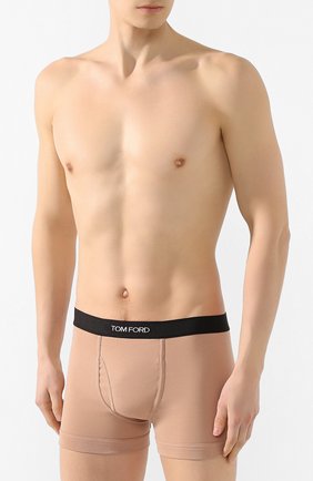 Мужские хлопковые боксеры TOM FORD бежевого цвета по цене 5455 руб., арт. T4LC30040 | Фото 2 Мужские хлопковые боксеры TOM FORD бежевого цвета, арт. T4LC30040 | Фото 2 (Материал внешний: Хлопок; Кросс-КТ: бельё; Мужское Кросс-КТ: Трусы)