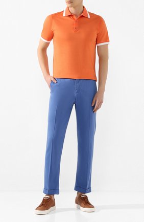 Мужские льняные брюки KITON голубого цвета по цене 81900 руб., арт. UFPLACJ07S40 | Фото 2 Мужские льняные брюки KITON голубого цвета, арт. UFPLACJ07S40 | Фото 2