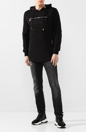 Мужской хлопковое худи PHILIPP PLEIN черного цвета по цене 113250 руб., арт. P20C MJB1851 PJO002N | Фото 2 Мужской хлопковое худи PHILIPP PLEIN черного цвета, арт. P20C MJB1851 PJO002N | Фото 2