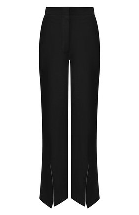 Женские льняные брюки LOEWE черного цвета, арт. S2102180FH | Фото 1 (Материал внешний: Лен; Длина (брюки, джинсы): Стандартные; Женское Кросс-КТ: Брюки-одежда; Силуэт Ж (брюки и джинсы): Расклешенные)