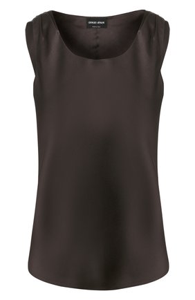 Женская шелковый топ GIORGIO ARMANI коричневого цвета по цене 69950 руб., арт. 0SHCKZ23/TZ487 | Фото 1 Женская шелковый топ GIORGIO ARMANI коричневого цвета, арт. 0SHCKZ23/TZ487 | Фото 1