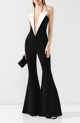 Женский комбинезон из вискозы BALMAIN черно-белого цвета по цене 425500 руб., арт. TF05348/J017 | Фото 2 Женский комбинезон из вискозы BALMAIN черно-белого цвета, арт. TF05348/J017 | Фото 2
