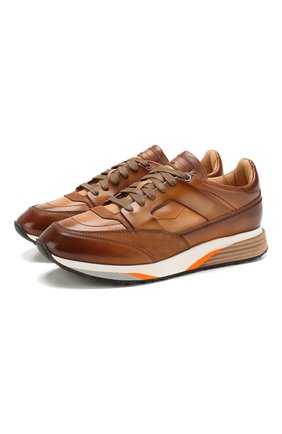Мужские кожаные кроссовки SANTONI коричневого цвета по цене 54450 руб., арт. MBEN21316BGAMG0DM40 | Фото 1 Мужские кожаные кроссовки SANTONI коричневого цвета, арт. MBEN21316BGAMG0DM40 | Фото 1
