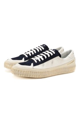 Мужские кожаные кеды PRIMABASE белого цвета по цене 20900 руб., арт. 39428 020 + BLU NAVY | Фото 1 Мужские кожаные кеды PRIMABASE белого цвета, арт. 39428 020 + BLU NAVY | Фото 1