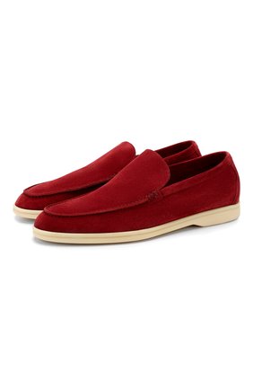 Мужские замшевые лоферы summer walk LORO PIANA красного цвета по цене 58550 руб., арт. FAE8124 | Фото 1 Мужские замшевые лоферы summer walk LORO PIANA красного цвета, арт. FAE8124 | Фото 1
