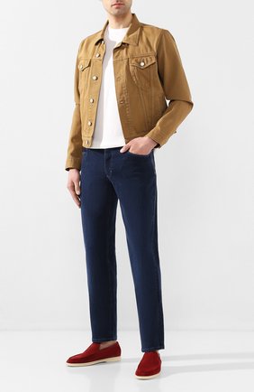 Мужские замшевые лоферы summer walk LORO PIANA красного цвета по цене 58550 руб., арт. FAE8124 | Фото 2 Мужские замшевые лоферы summer walk LORO PIANA красного цвета, арт. FAE8124 | Фото 2