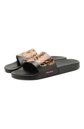 Мужские кожаные шлепанцы DSQUARED2 черного цвета по цене 18100 руб., арт. SLM0017 01502819 | Фото 1 Мужские кожаные шлепанцы DSQUARED2 черного цвета, арт. SLM0017 01502819 | Фото 1