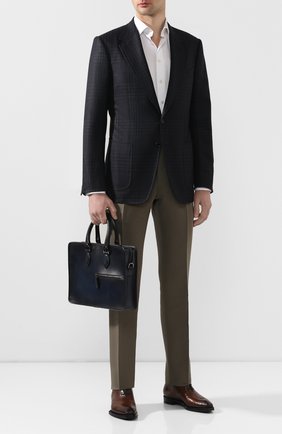 Мужской кожаный портфель BERLUTI темно-синего цвета по цене 189000 руб., арт. M197171 | Фото 2 Мужской кожаный портфель BERLUTI темно-синего цвета, арт. M197171 | Фото 2