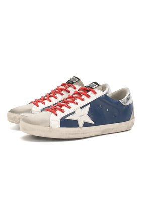 Мужские кожаные кеды superstar GOLDEN GOOSE DELUXE BRAND синего цвета по цене 25900 руб., арт. G36MS590.U59 | Фото 1 Мужские кожаные кеды superstar GOLDEN GOOSE DELUXE BRAND синего цвета, арт. G36MS590.U59 | Фото 1