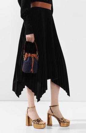 Женская сумка mon tresor FENDI синего цвета по цене 136000 руб., арт. 8BS010 A9P2 | Фото 2 Женская сумка mon tresor FENDI синего цвета, арт. 8BS010 A9P2 | Фото 2