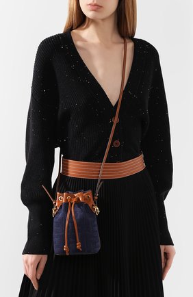 Женская сумка mon tresor FENDI синего цвета по цене 136000 руб., арт. 8BS010 A9P2 | Фото 5 Женская сумка mon tresor FENDI синего цвета, арт. 8BS010 A9P2 | Фото 5