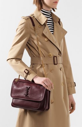 Женская сумка niki medium SAINT LAURENT бордового цвета по цене 175500 руб., арт. 498894/1EL07 | Фото 2 Женская сумка niki medium SAINT LAURENT бордового цвета, арт. 498894/1EL07 | Фото 2