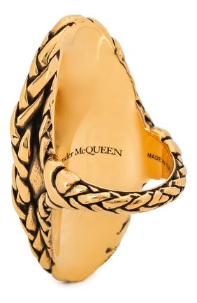 Женское кольцо ALEXANDER MCQUEEN золотого цвета по цене 33450 руб., арт. 621758/J160K | Фото 2 Женское кольцо ALEXANDER MCQUEEN золотого цвета, арт. 621758/J160K | Фото 2 (Материал: Металл)