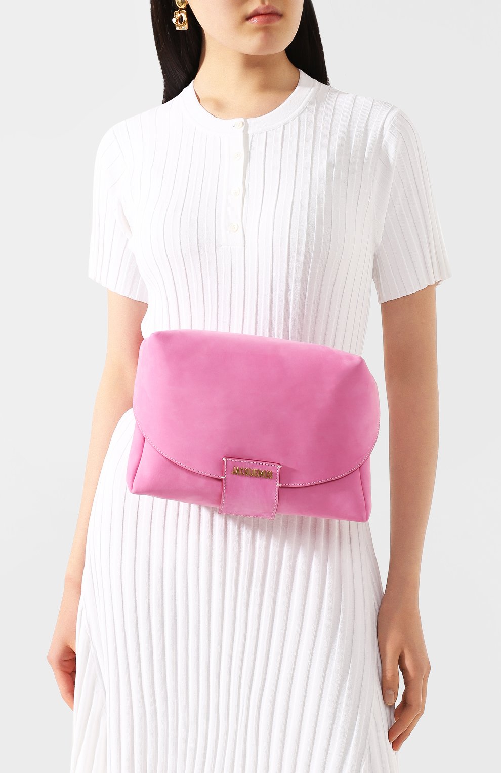 Женская поясная сумка le sac manosque JACQUEMUS розового цвета по цене 63600 руб., арт. 201BA18/61400 | Фото 2 Женская поясная сумка le sac manosque JACQUEMUS розового цвета, арт. 201BA18/61400 | Фото 2