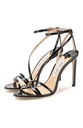 Женские кожаные босоножки tesca 100 JIMMY CHOO черного цвета по цене 54000 руб., арт. TESCA 100/PAT | Фото 1 Женские кожаные босоножки tesca 100 JIMMY CHOO черного цвета, арт. TESCA 100/PAT | Фото 1