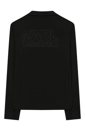 Детский пиджак KARL LAGERFELD KIDS черного цвета по цене 21650 руб., арт. Z26062 | Фото 2 Детский пиджак KARL LAGERFELD KIDS черного цвета, арт. Z26062 | Фото 2