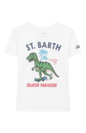 Детская хлопковая футболка MC2 SAINT BARTH белого цвета по цене 3855 руб., арт. STBK FLYNN/FLY0001 | Фото 1 Детская хлопковая футболка MC2 SAINT BARTH белого цвета, арт. STBK FLYNN/FLY0001 | Фото 1