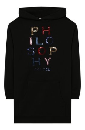 Детское хлопковое платье PHILOSOPHY DI LORENZO SERAFINI KIDS черного цвета по цене 11200 руб., арт. PJAB69/FE144/VH004/S-M | Фото 1 Детское хлопковое платье PHILOSOPHY DI LORENZO SERAFINI KIDS черного цвета, арт. PJAB69/FE144/VH004/S-M | Фото 1