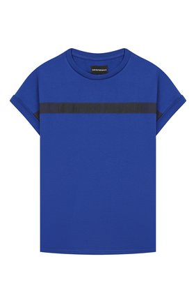 Детского комплект из футболки и шорт EMPORIO ARMANI синего цвета по цене 9805 руб., арт. 3H4VJA/1J00Z | Фото 2 Детского комплект из футболки и шорт EMPORIO ARMANI синего цвета, арт. 3H4VJA/1J00Z | Фото 2